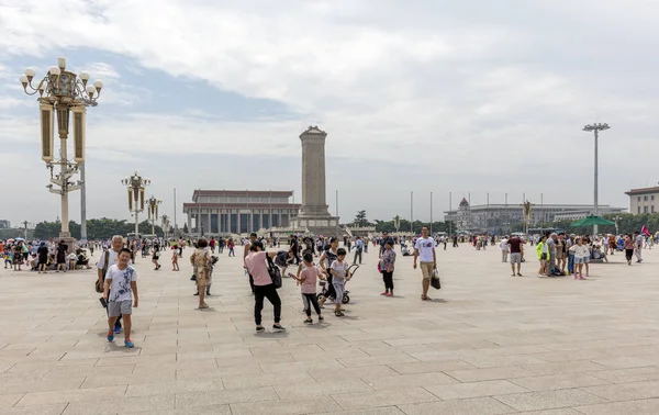 Being China Július 2017 Tiananmen Square Város Tér Központjában Peking — Stock Fotó