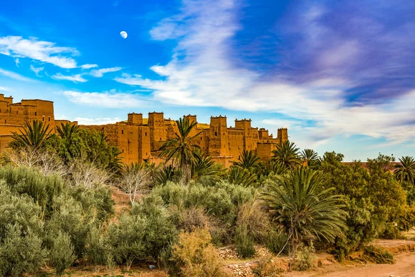 Ait Benhaddou Kasbah Při Západu Slunce Ouarzazate Maroko — Stock fotografie