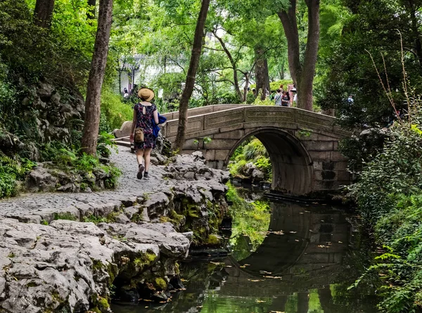 Suzhou Çin Ağustos 2017 Jiangsu Mütevazı Yönetimin Bahçesi Kanalı Ile — Stok fotoğraf