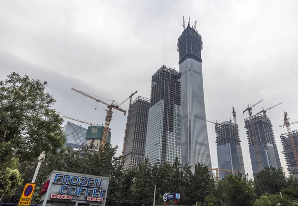 Peking China Juli 2017 Smog Über Wolkenkratzern Zentralen Geschäftsviertel Von — Stockfoto