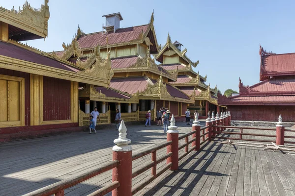 缅甸曼德勒 2016年12月28日 宫殿始建于1857年至1859年间 — 图库照片