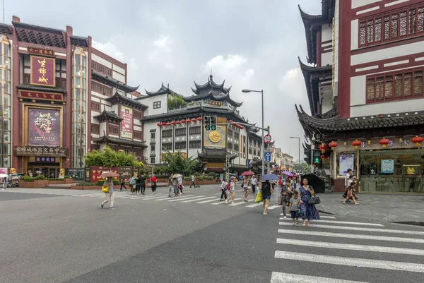 Şangay Çin Ağustos 2017 Eski Şangay Caddesi Mimari Yapıları Geleneksel — Stok fotoğraf