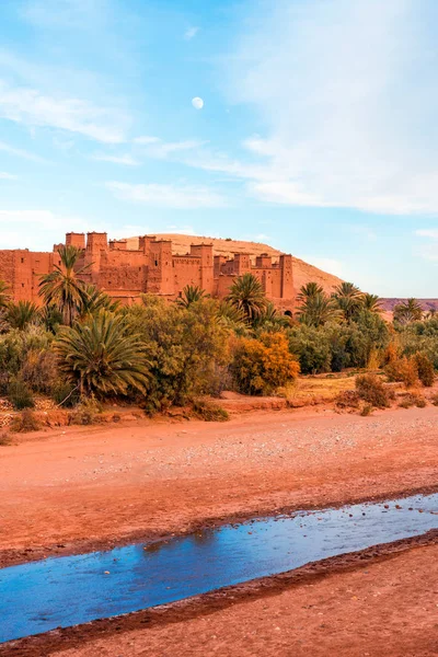 Ait Benhaddou Kasbah Při Západu Slunce Ouarzazate Maroko — Stock fotografie