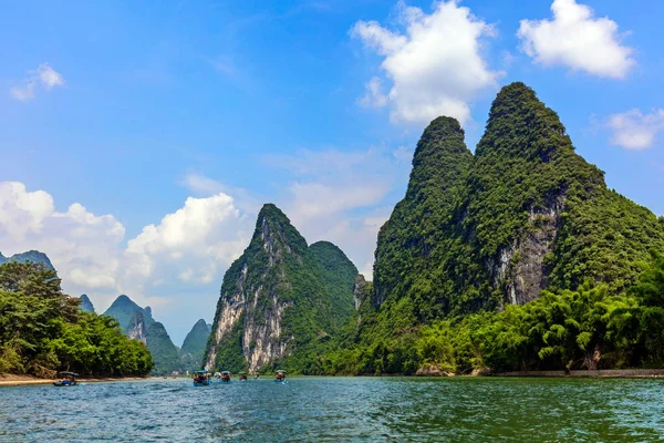 Río Neblina Cerca Xinping Yangshuo China — Foto de Stock