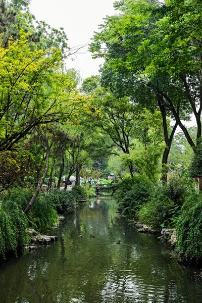Suzhou Cina Agosto 2017 Jiangsu Famoso Humble Administrator Garden Chanels — Foto Stock