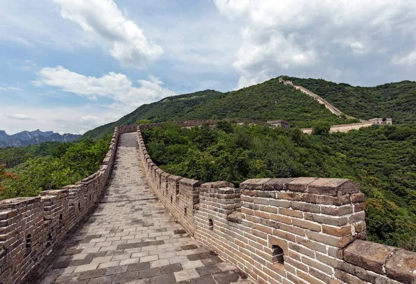 Çin Halk Cumhuriyeti Nde Pekin Yakınlarında Büyük Bir Duvar Stok Resim