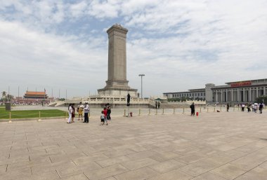 Being, China - 29 Temmuz 2017: Tiananmen Meydanı, Pekin 'in merkezinde bir şehir meydanı. Dünyanın en büyük 10 meydanı arasındadır..