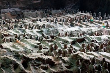 XIAN, Çin - 1 Ağustos 2017: Xian, Çin 'deki Terracota Savaşçılar Müzesi. 