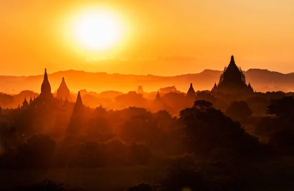 Colorful Morning Lights Bagan Myanmar — Stock Photo, Image