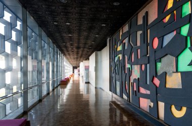 MEXICO CITY - 26 Aralık 2015: Mexico City 'deki Ulusal Antropoloji Müzesi - Meksika' nın en çok ziyaret edilen müzesi.