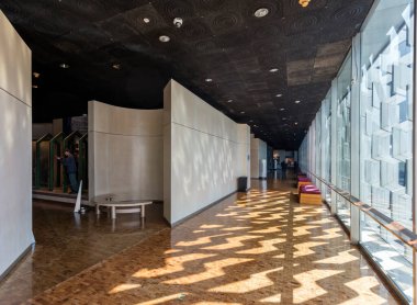 MEXICO CITY - 26 Aralık 2015: Mexico City 'deki Ulusal Antropoloji Müzesi - Meksika' nın en çok ziyaret edilen müzesi.