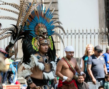 MEXICO CITY - 26 Aralık 2015: Mexico City 'deki Ulusal Antropoloji Müzesi - Meksika' nın en çok ziyaret edilen müzesi.