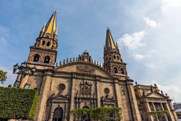 Guadalajara México Enero 2016 Fuente Frente Catedral Principal Gudalajara Capital — Foto de Stock