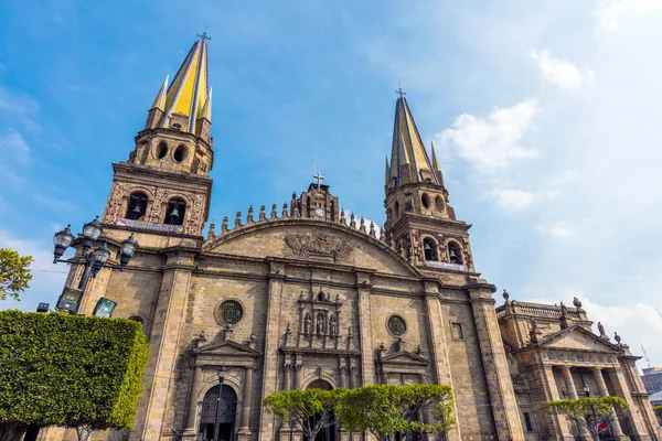 Guadalajara México Enero 2016 Fuente Frente Catedral Principal Gudalajara Capital — Foto de Stock