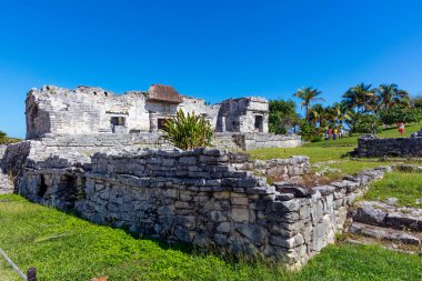 Tulum Maya harabeleri Meksika 'da