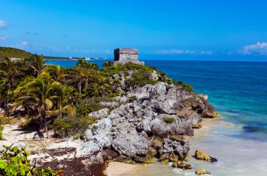 Tulum Maya harabeleri Meksika 'da