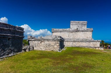 Tulum Maya harabeleri Meksika 'da