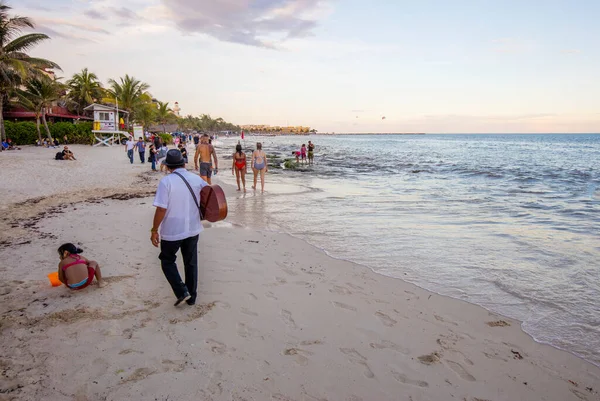 Playa Del Carmen México Enero 2016 Hermosa Playa Playa Del — Foto de Stock