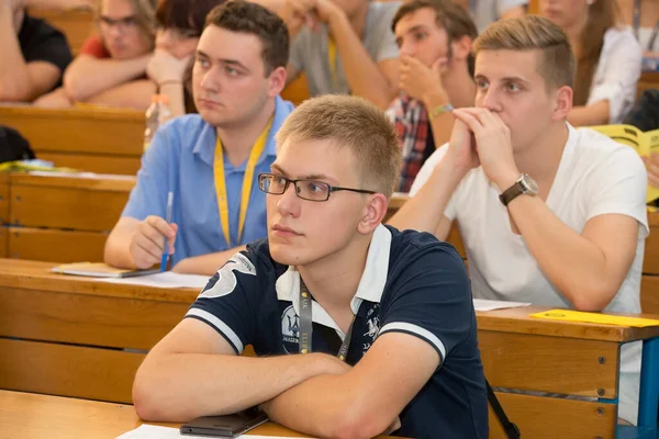 Budapest Hongrie Septembre 2015 Étudiants Non Identifiés Enseignants Université Elte — Photo