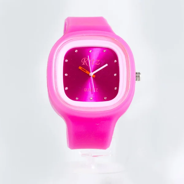 Orologio Rosa Con Fiore — Foto Stock