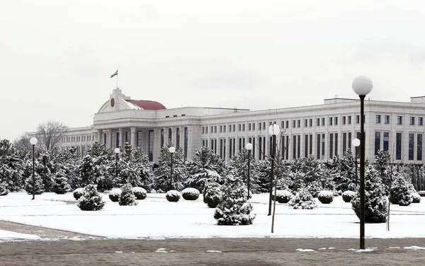 Moden Edificio Con Nieve Invierno — Foto de Stock