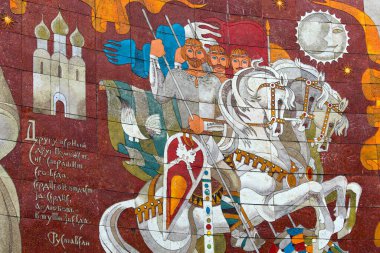 Sanat boyalı tuğla duvar