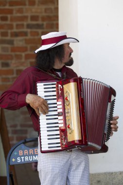 Gitarlı Afrikalı Amerikalı bir adam.