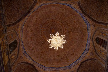 SAMARQUAND, UZBEKISTAN - 23 Mart 2012: Samarkand, Özbekistan 'da Asya fatihi Timur' un (Tamerlane olarak da bilinir) Guri Amir mozolesi