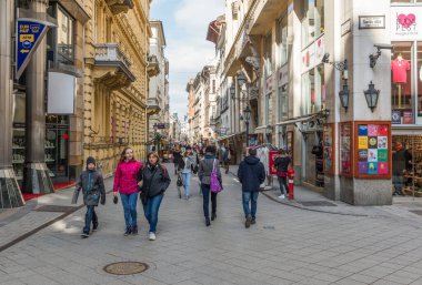 İsveç 'teki Stockholm şehrinin sokak manzarası