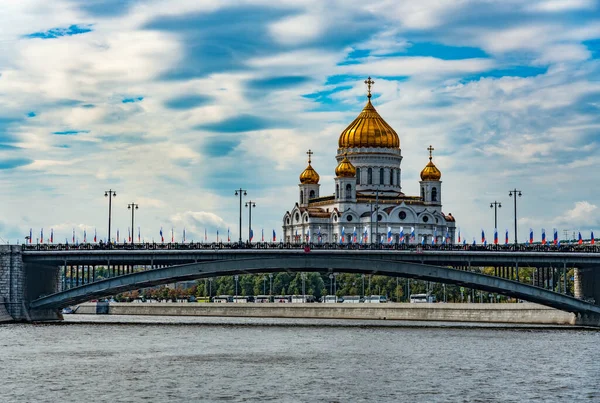 Άποψη Του Καθεδρικού Ναού Του Σωτήρα Χριστού Στη Μόσχα Ρωσία — Φωτογραφία Αρχείου