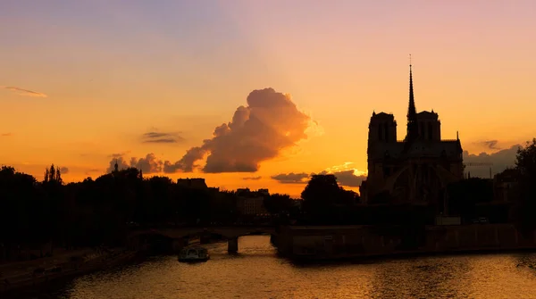 Notre Dame Tramonto Parigi — Foto Stock