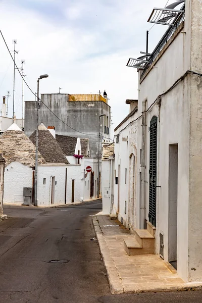 Vue Rue Typique Alberobello Italie — Photo