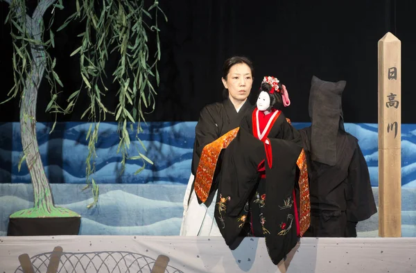 Niet Geïdentificeerde Personen Die Optreden Theatertoneel Japanse Stijl — Stockfoto