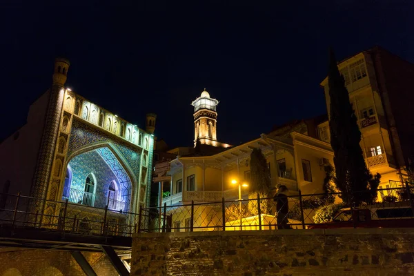 Sulphur Bathes Tbilisi Night — Stock Photo, Image