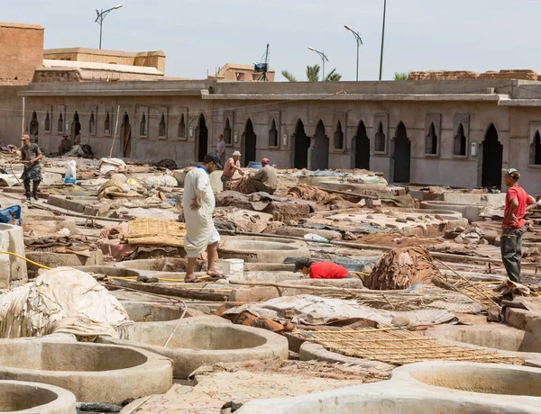 Fez Morocco July 2014 Traditional Tannery Souk Fez Morocco — Stock Photo, Image