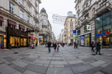 VİANNA, AUSTRIA - 19 Aralık 2019 İnsanlar Avustralya 'nın başkentindeki yıllık Noel pazarını ziyaret ediyor. 
