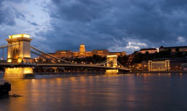 Budapeşte, hungary-the Danube Nehri ve köprü