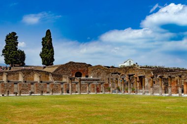 Pompeii, İtalya - 13 Mayıs 2012: Pompeii, İtalya 'da antik kalıntılar.