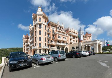 ELENITE, BULGARIA - 16 Temmuz 2016: Karadeniz kıyısındaki ilk 5 yıldızlı lüks otel, Victoria Group 'a ait, 2011 yılında açıldı..