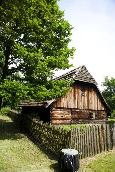 old wooden house in the village