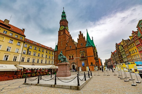 Θέα Του Παλιού Δημαρχείου Στο Wroclaw Πολωνία — Φωτογραφία Αρχείου
