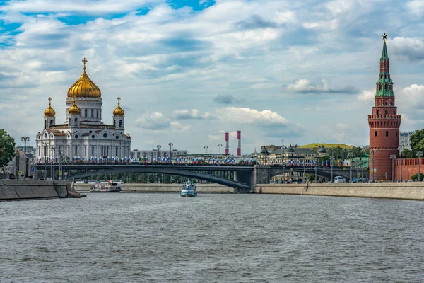 Άποψη Του Καθεδρικού Ναού Του Σωτήρα Χριστού Στη Μόσχα Ρωσία — Φωτογραφία Αρχείου