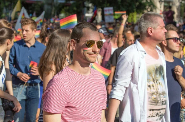 Budapest Węgry Lipiec Niezidentyfikowane Osoby Wzięły Udział Budapest Gay Pride — Zdjęcie stockowe