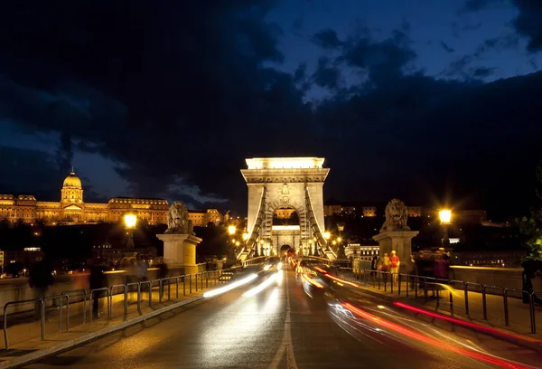 Vista Notturna Della Città Budapest — Foto Stock