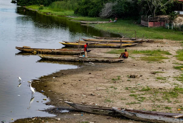 Loma Arena Colombia Octubre 2015 Personas Manglares Lago Cienaga Del —  Fotos de Stock