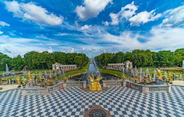 Petersburg Russland August 2018 Das Gelände Von Schloss Peterhof Unesco — Stockfoto