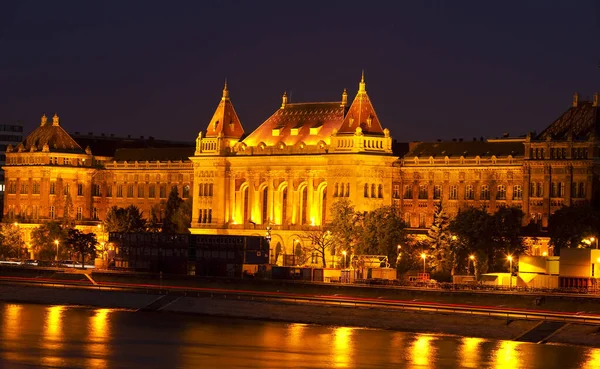 Vista Notturna Del Palazzo Reale Budapest — Foto Stock
