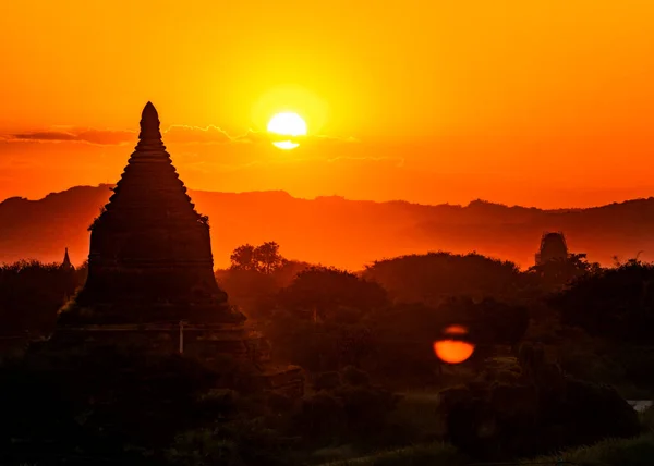 Bagan Ruins Sunset Burma — Stock Photo, Image