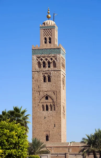 Minaret Religia Hiszpańskim Mieście Maroko Afryki Stary Meczet Historyczne — Zdjęcie stockowe