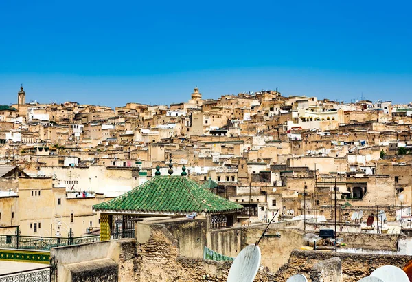 Vista Panorâmica Centro Fez Fes Marrocos — Fotografia de Stock